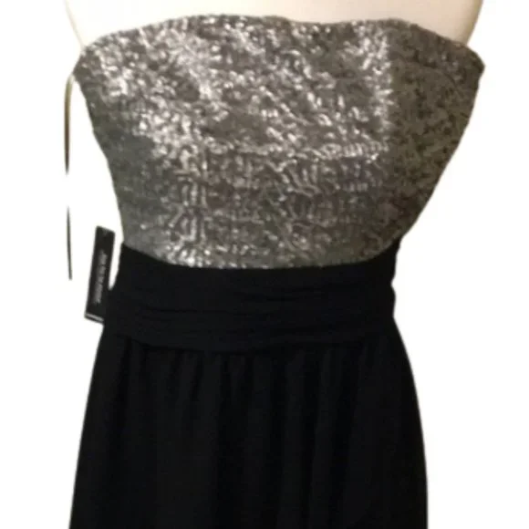 express black and silver sequin dress Express Silver Sequin And Black Lace Dress